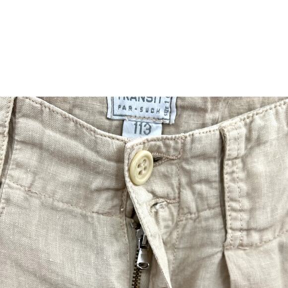 Transit Par-Such Linen Pants Trousers Beige Khaki Tan Size 1 US 6 - Picture 3 of 11